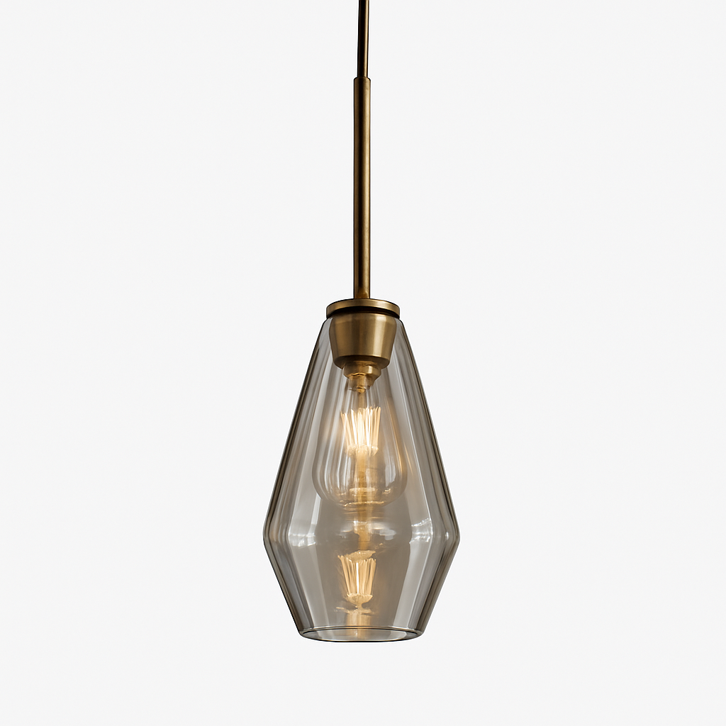 LED-hanglamp van metaal en glas in verschillende vormen