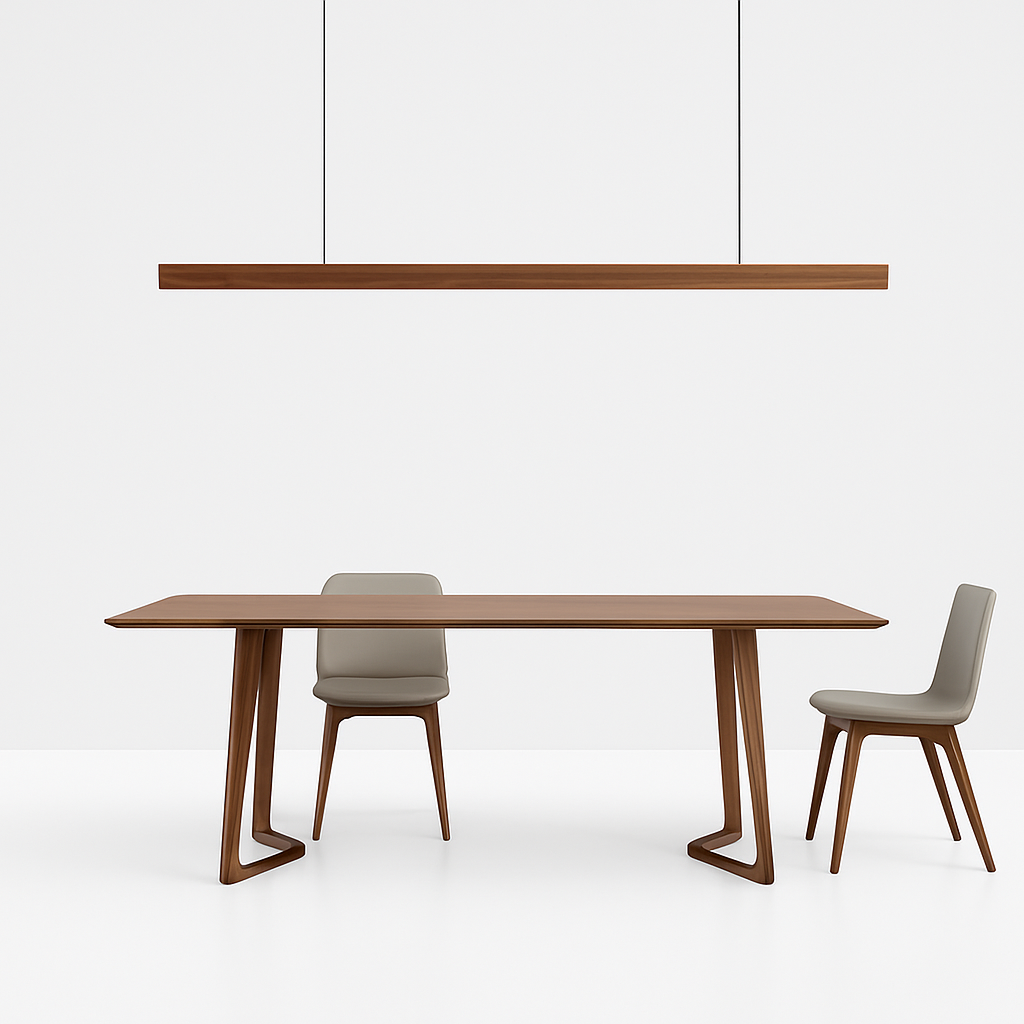 Moderne LED en houten hanglamp