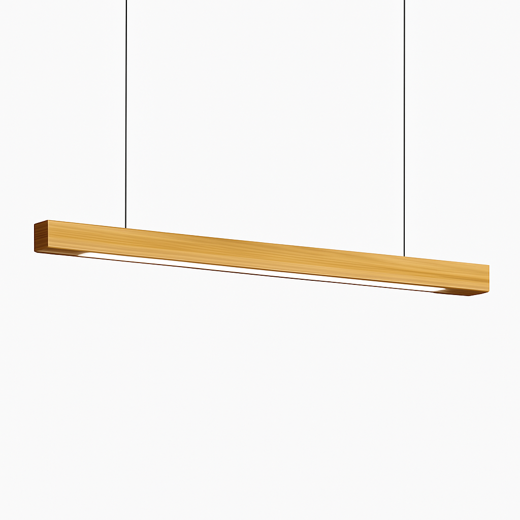 Moderne LED en houten hanglamp