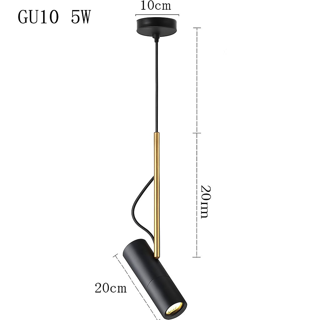 Ontwerp hanglamp verstelbaar met gouden steel