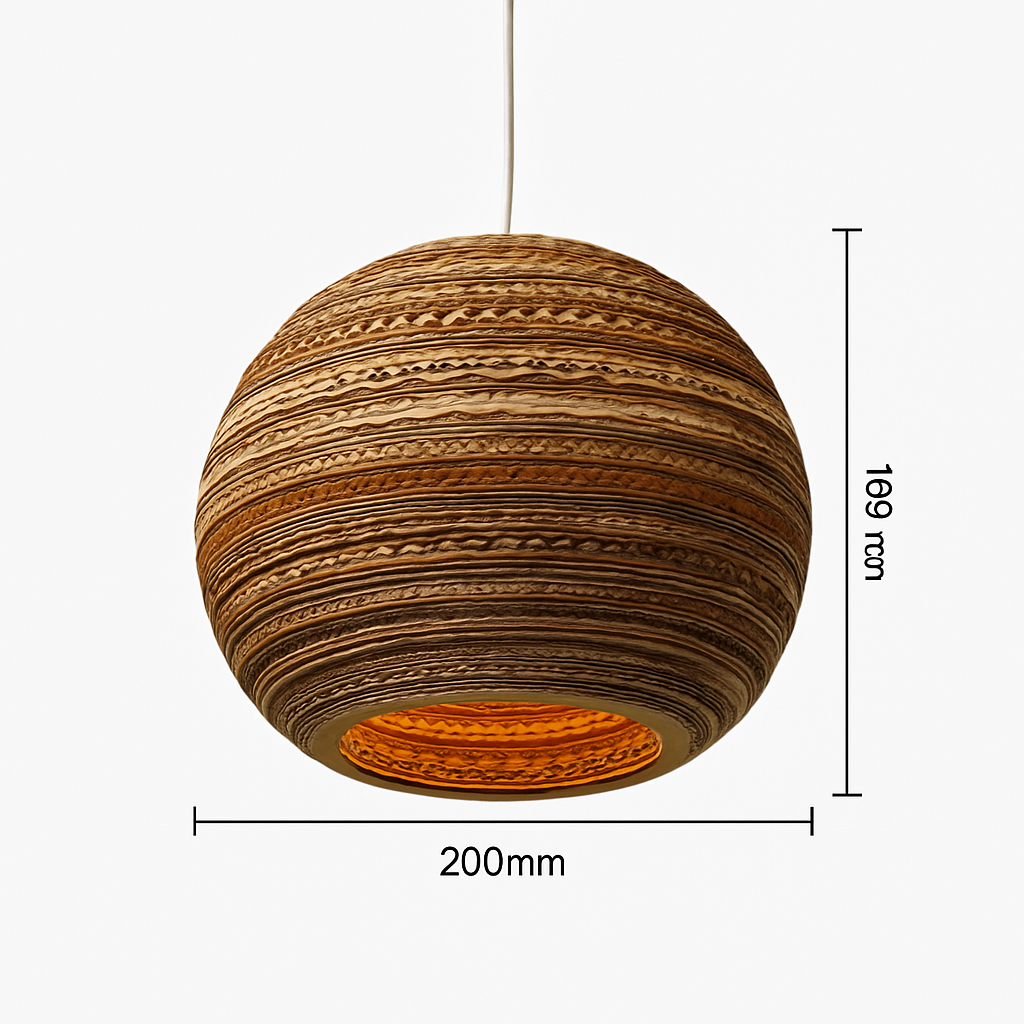 Papieren kartonnen hanglamp (verschillende vormen)