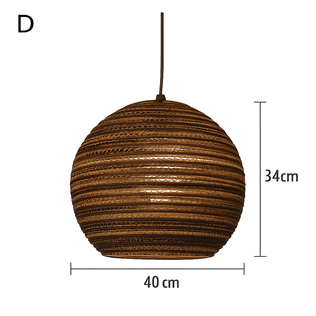 Papieren kartonnen hanglamp (verschillende vormen)