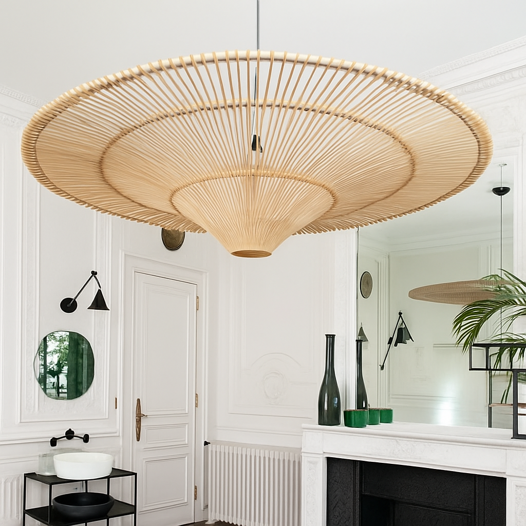 Japanse Rieten Hanglamp Wabi Sabi