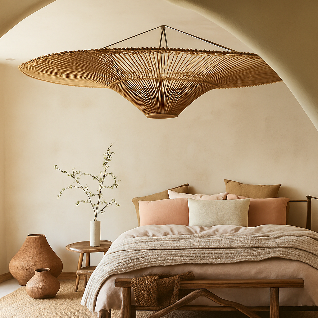 Japanse Rieten Hanglamp Wabi Sabi