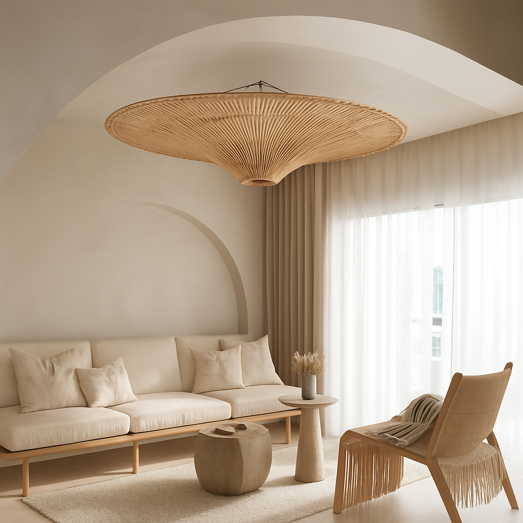 Japanse Rieten Hanglamp Wabi Sabi