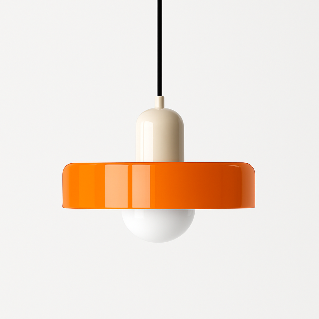 Noordse glazen hanglamp in snoepkleur