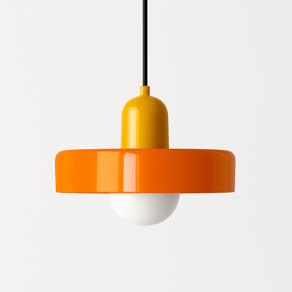 Noordse glazen hanglamp in snoepkleur