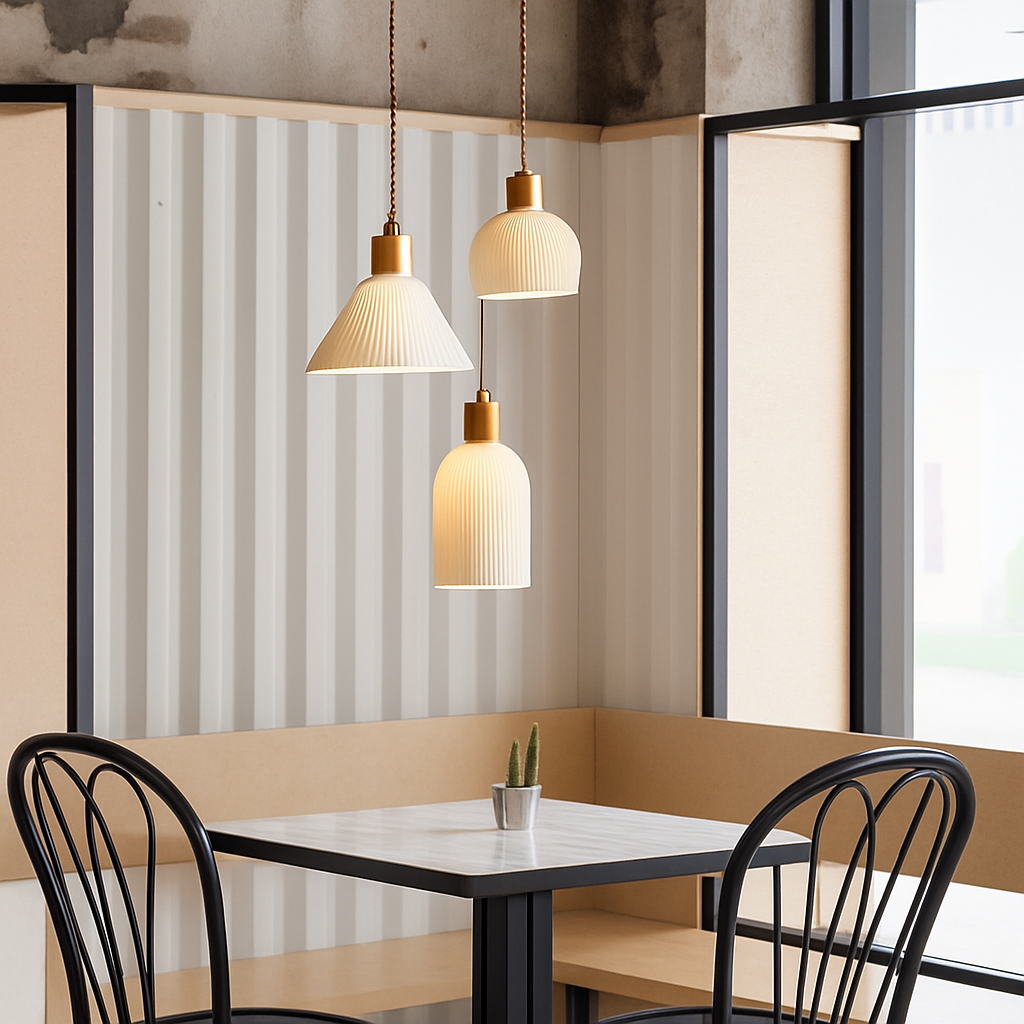 Ontwerp LED hanglamp in keramiek in verschillende vormen