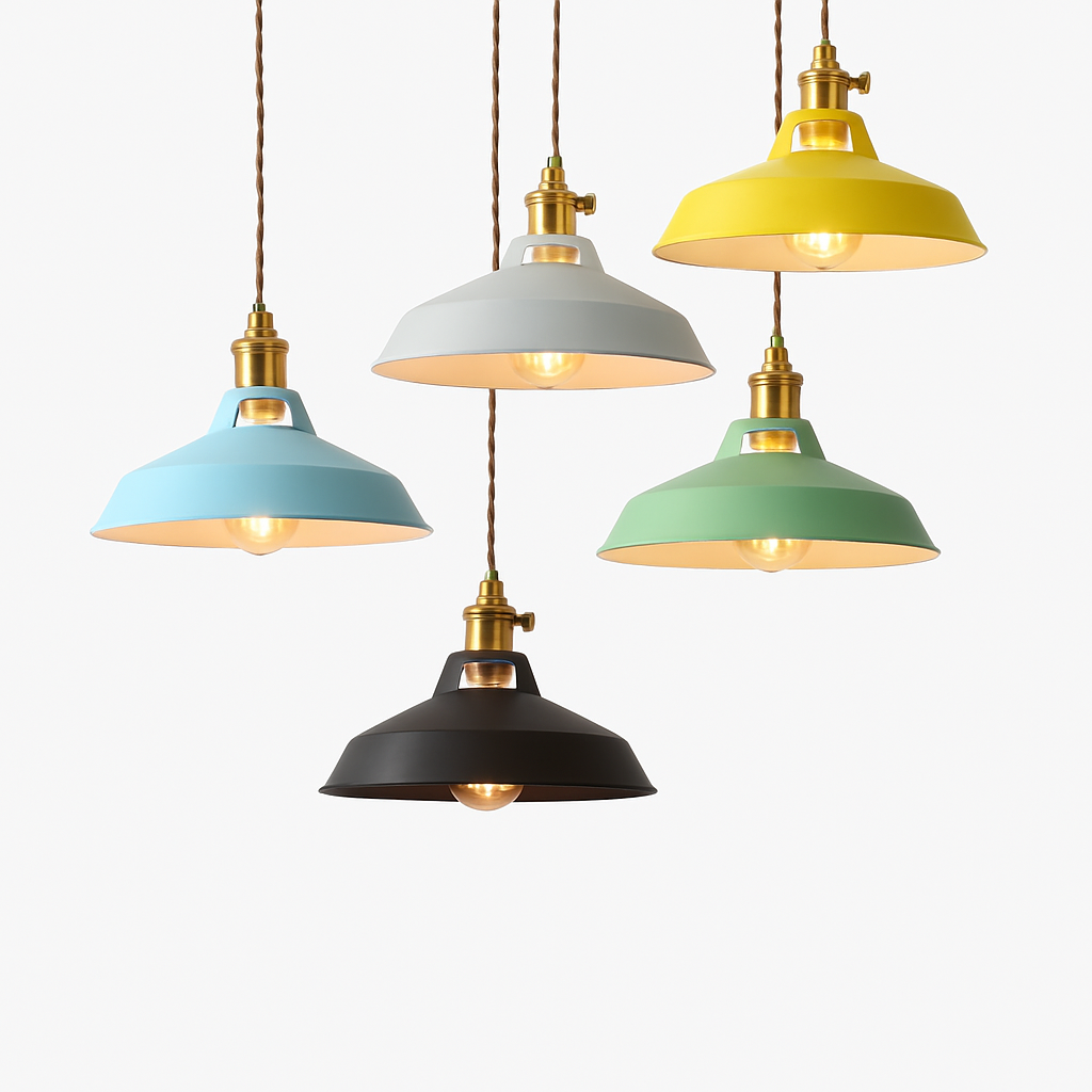 Kleurige metalen LED hanglamp Loft