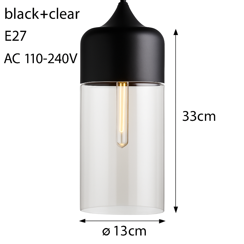 Moderne hanglamp van glas en metaal Loft