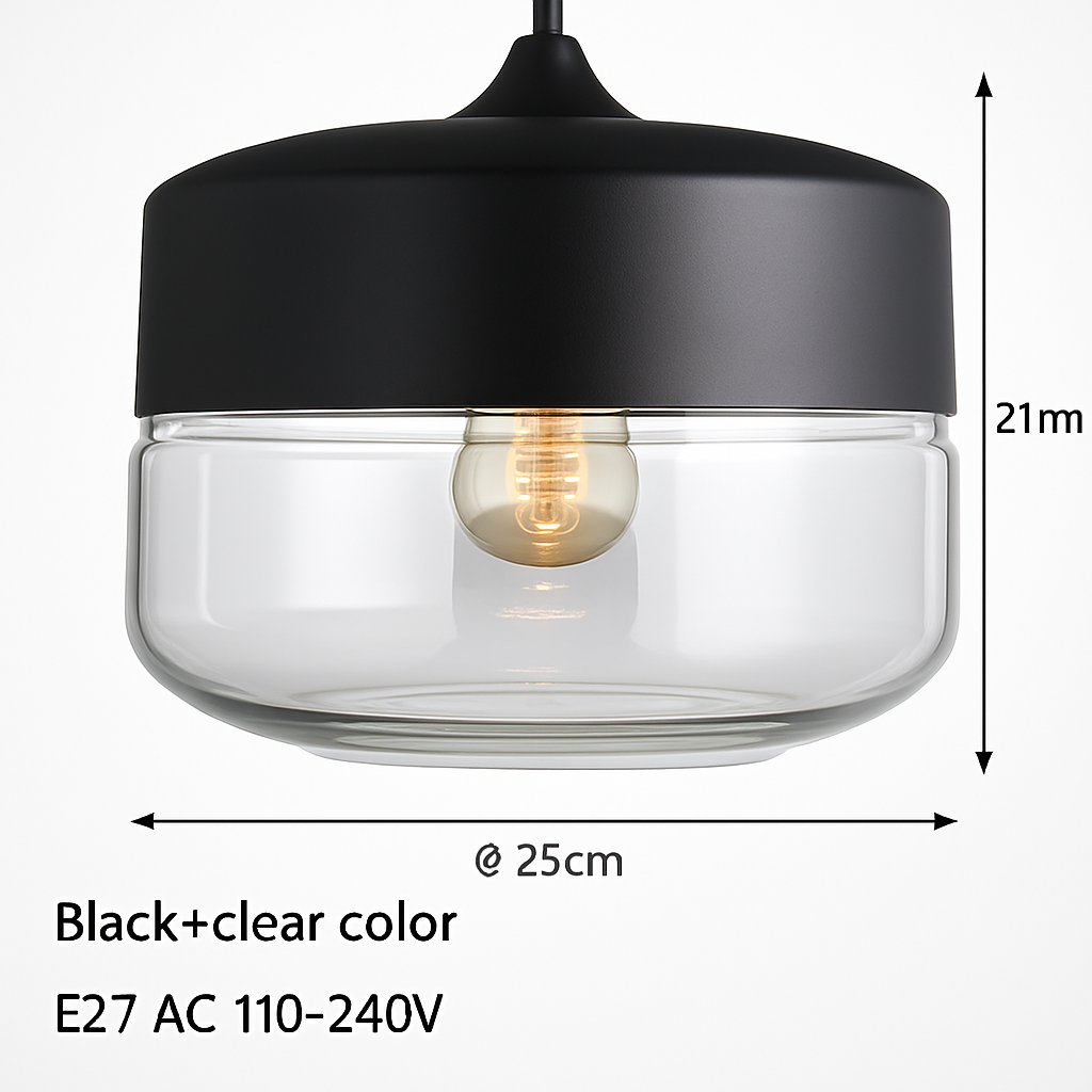 Moderne hanglamp van glas en metaal Loft