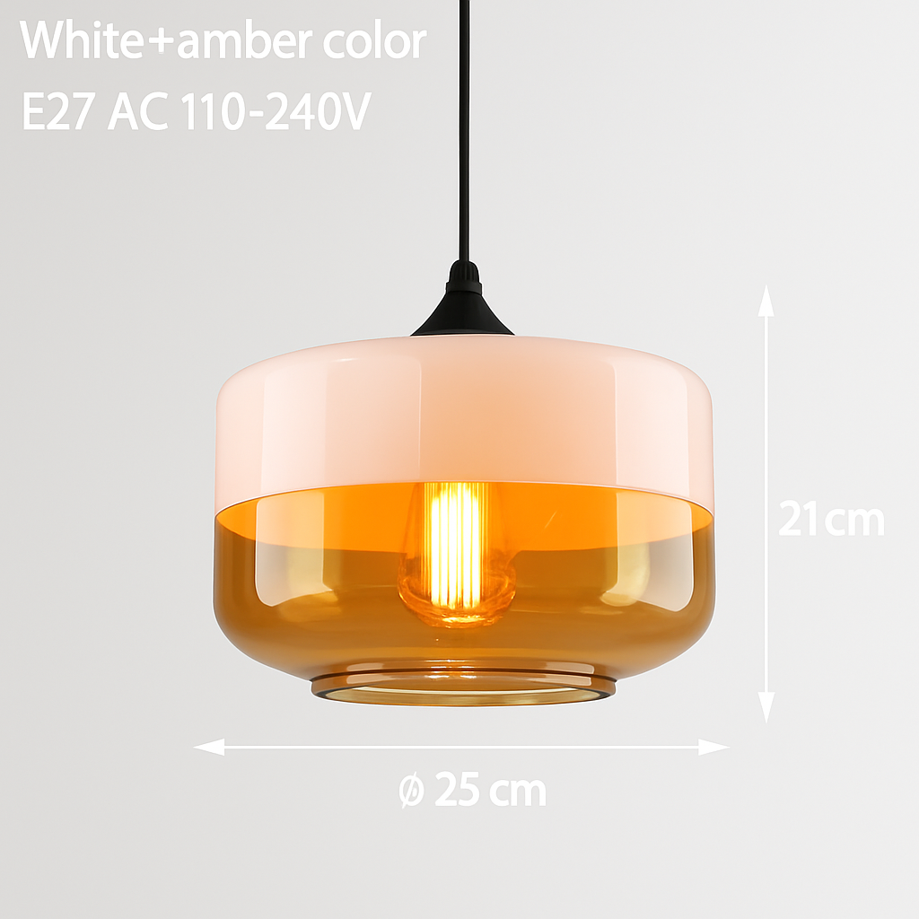 Moderne hanglamp van glas en metaal Loft