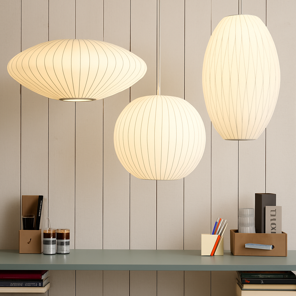 Moderne papieren hanglamp in Japanse stijl Silk
