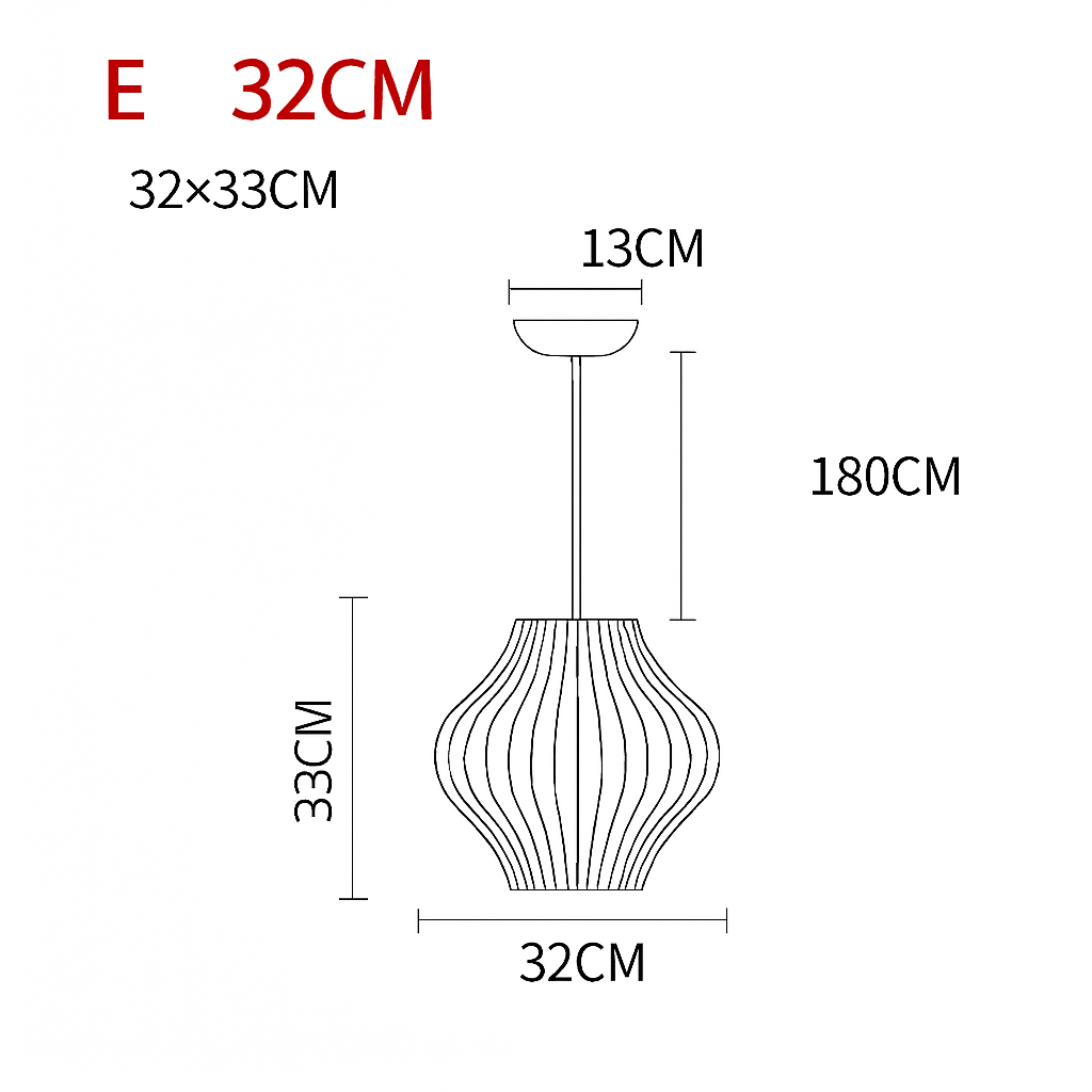 Moderne papieren hanglamp in Japanse stijl Silk