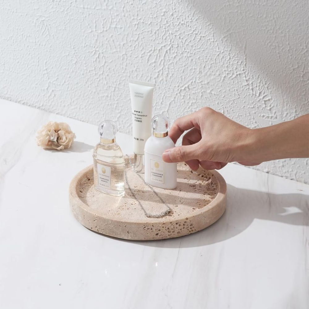 Tablett van natuursteen | Decoratietablett rond | Naturiq