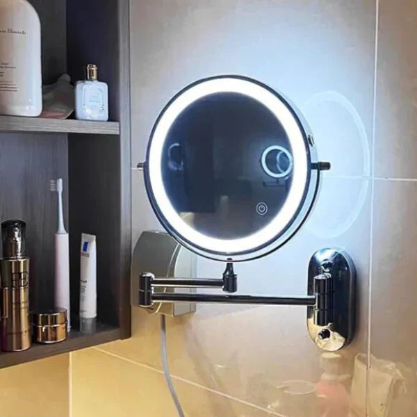 Wandcosmeticaspiegel met LED-verlichting en vergroting