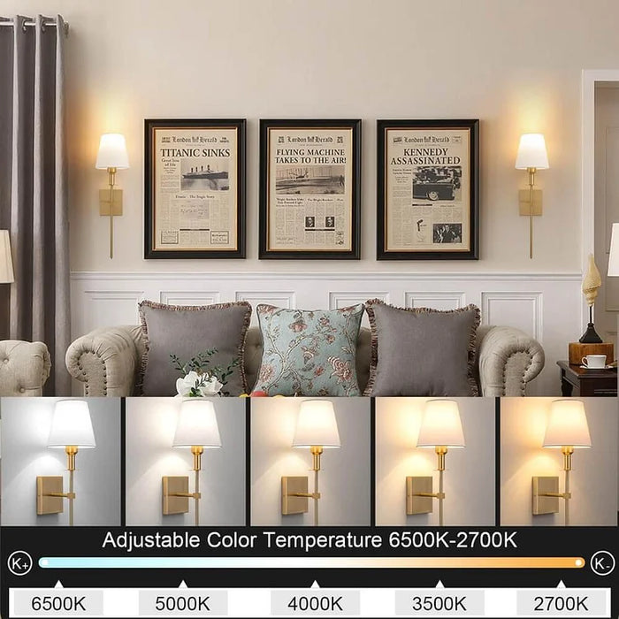 Draadloze wandlamp klassiek met lampenkap – elegante lamp voor woonkamer en slaapkamer (2 stuks)