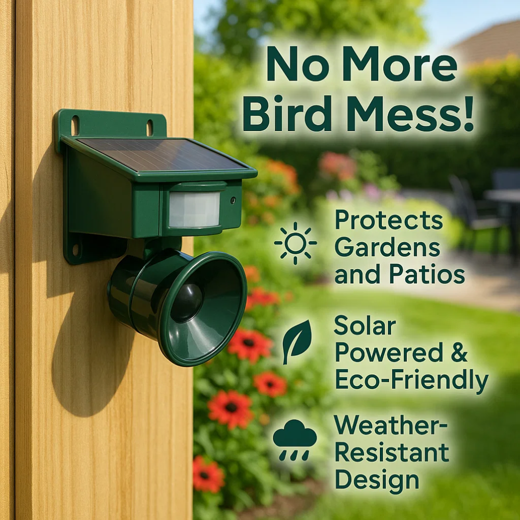 TerraGuard | Weerbestendige vogelverschrikker met PIR en zonne-energie