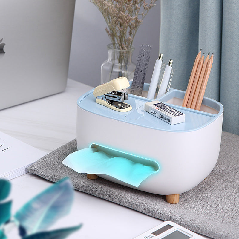Opbergdoos | Zakdozenhouder met deksel & telefoonhouder | TidyBox