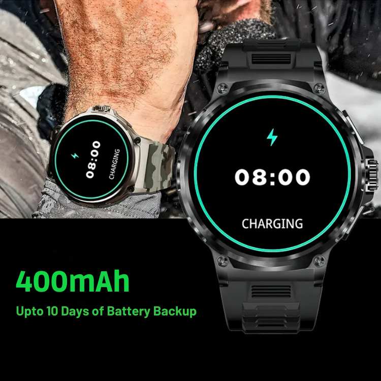 Titan Tough Smartwatch – 10 Dagen Batterijduur, Oproepmeldingen en 24/7 Gezondheidsmonitoring