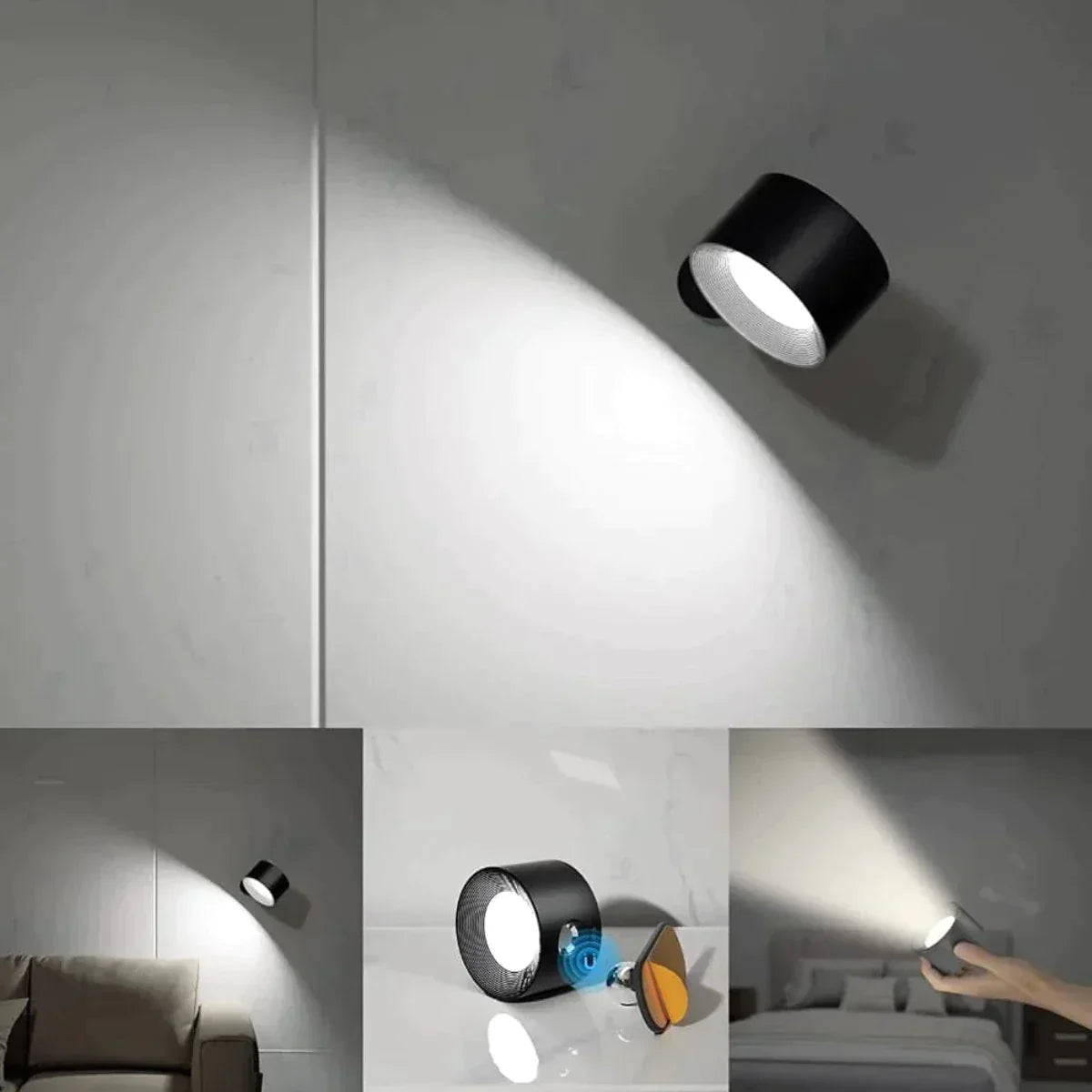 360° Wandlamp - Oplaadbaar via USB | Draadloos & Eenvoudig te Monteren