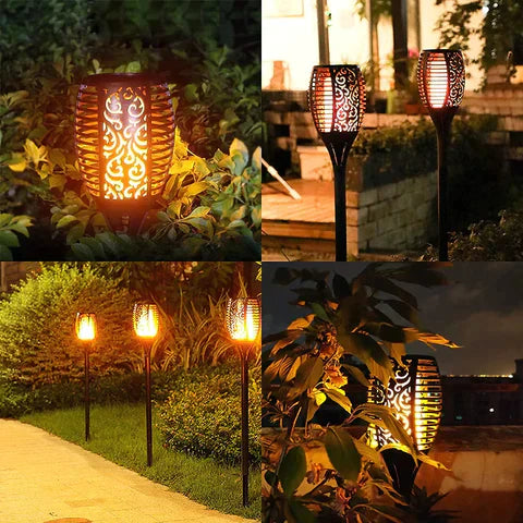 Buiten Zonne-energie Lamp - Vlam Effect | Waterdicht