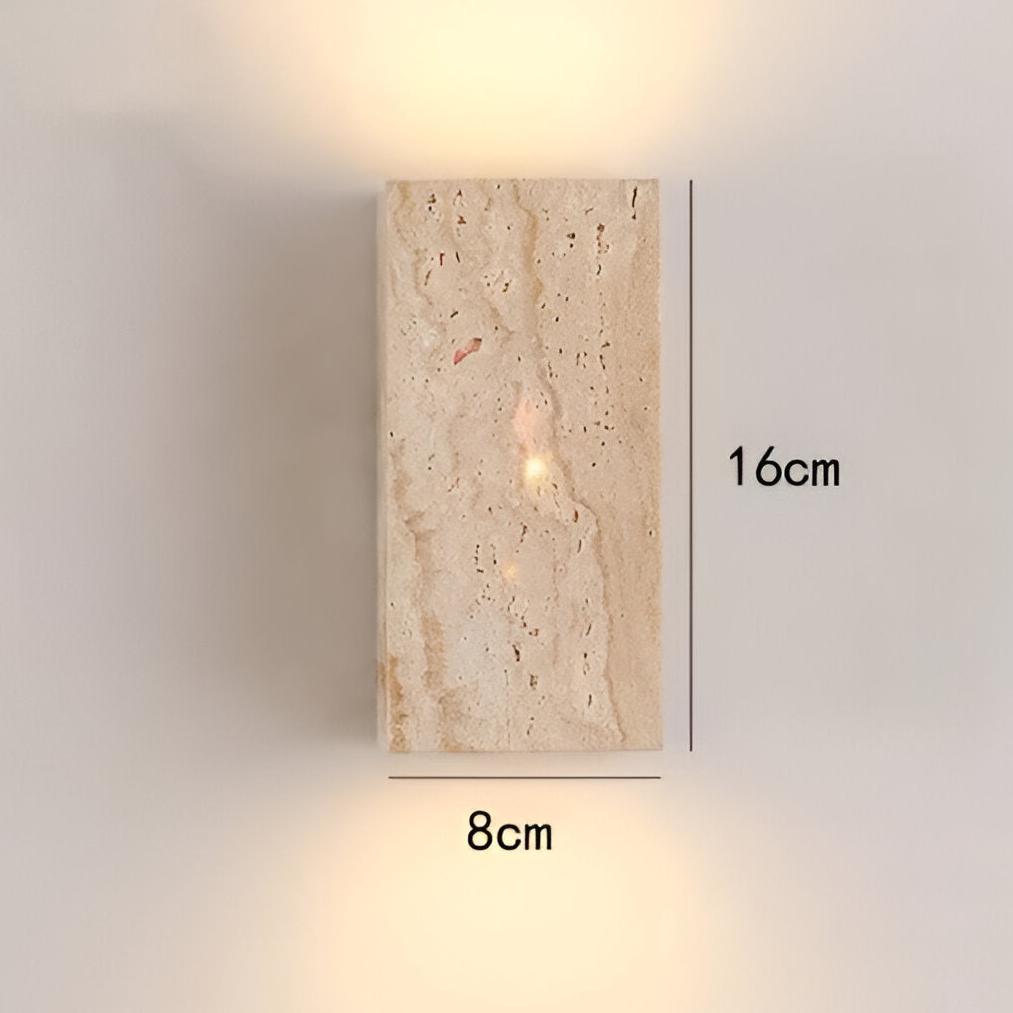 Travertijn Steen Minimalistische Buiten LED Wandlamp