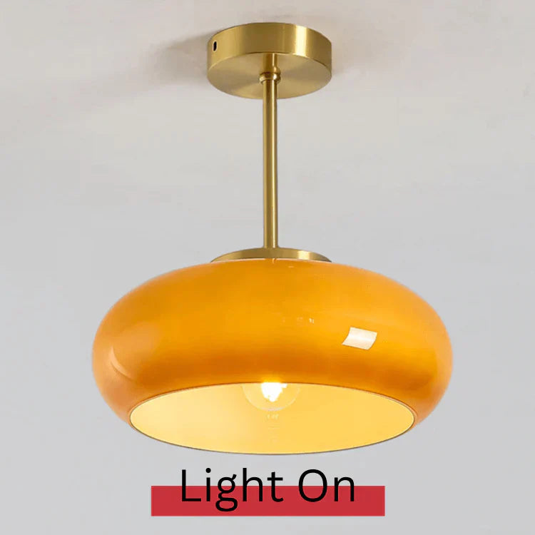 Elegante hanglamp met glazen kap