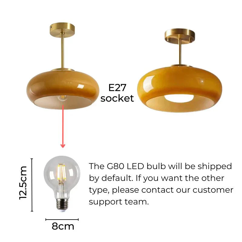 Elegante hanglamp met glazen kap
