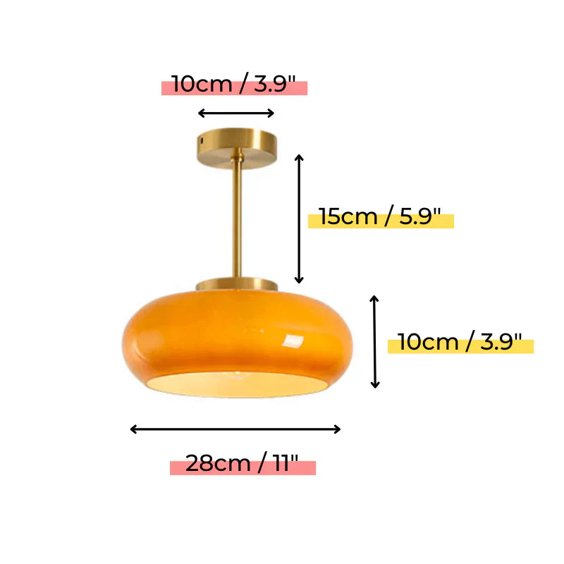 Elegante hanglamp met glazen kap
