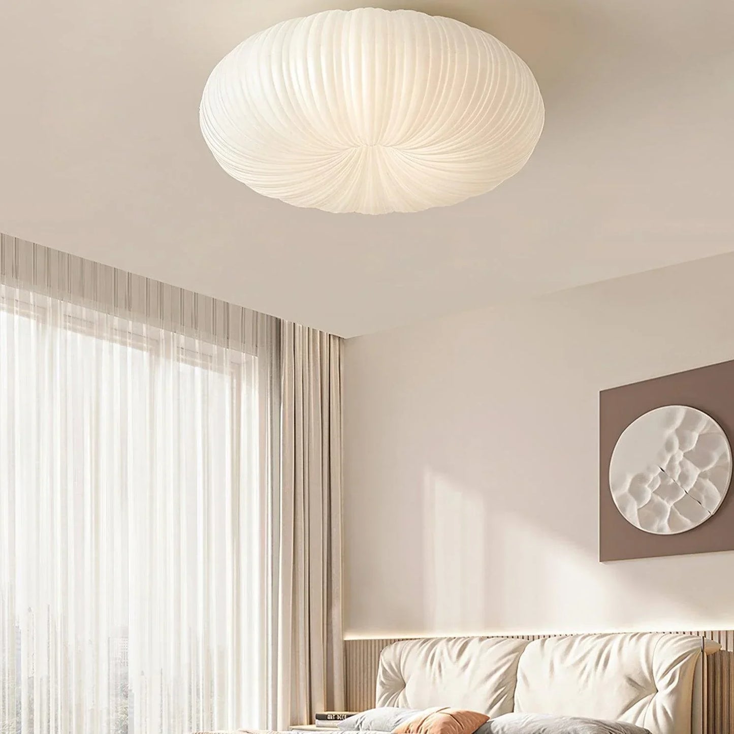 Moderne plafondlamp in koepelvorm – Geïnspireerd op een schelp, Japandi-stijl