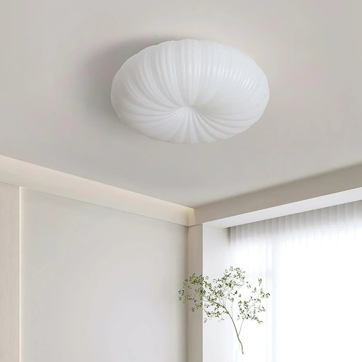 Moderne plafondlamp in koepelvorm – Geïnspireerd op een schelp, Japandi-stijl
