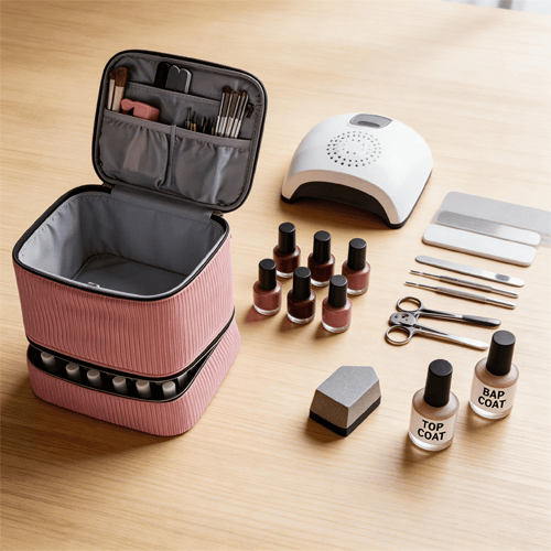 BeautyVault โ Dubbele Laag Nagelbenodigdheden Tas