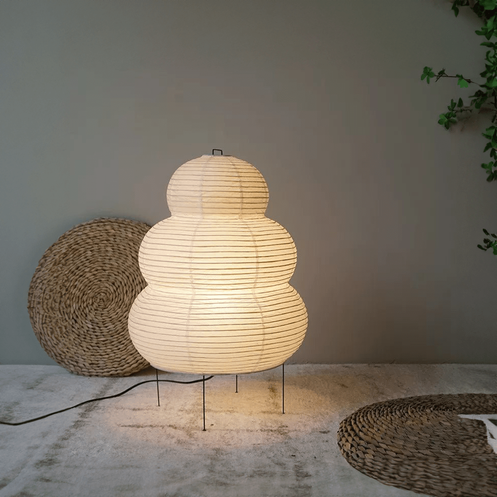 SabiGlow - Artistieke vloerlamp van rijstpapier Wabi Sabi met verstelbare standaard