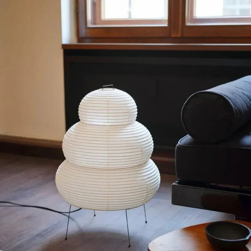 SabiGlow - Artistieke vloerlamp van rijstpapier Wabi Sabi met verstelbare standaard