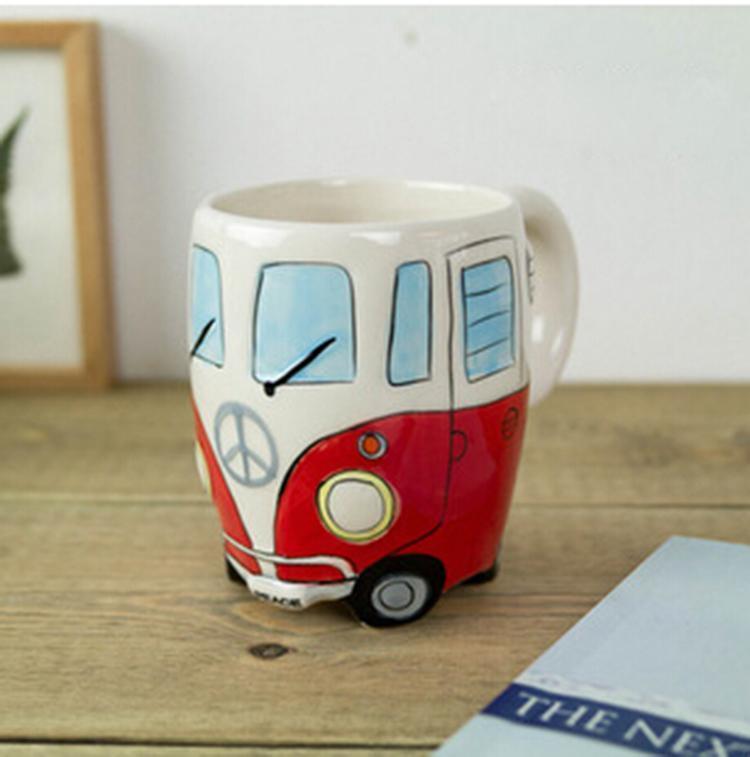 GroovyCup Camperbus-Becher – Retro-keramische Koffiemok 330 ml