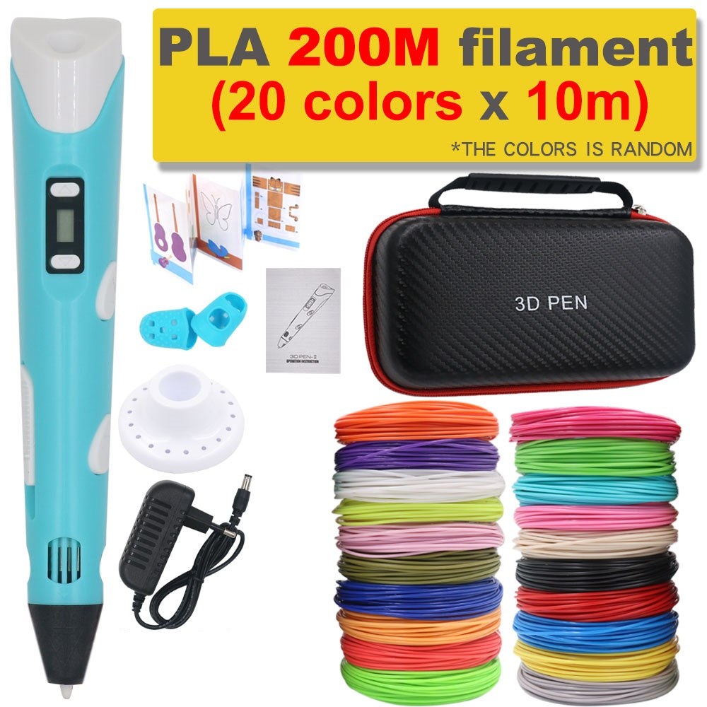 3D Print Pen DIY Tekenpen met 200M PLA Filament Kinderen Cadeau