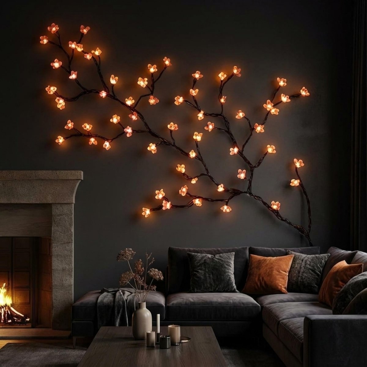 Boomvormige Wandlamp met LED Verlichting voor een Sfeervol Interieur