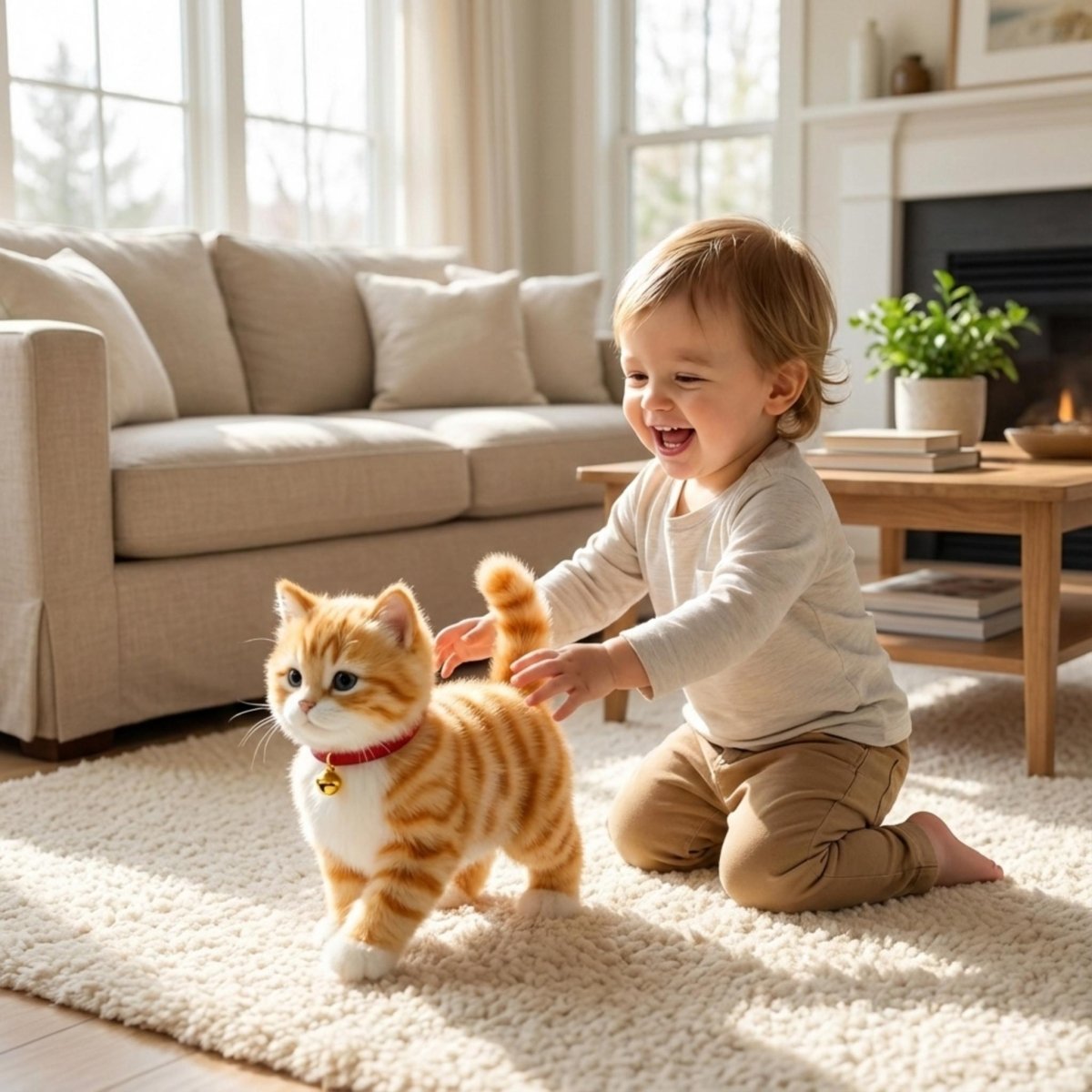 Interactief Knuffelkat Speelgoed met Realistische Bewegingen voor Kinderen