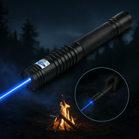 Blauwe Laser Fakkel | 450nm Hoge-Intensiteit Optische Uitgang | Tactisch 5000m+ Bereik | Verstelbare Focus Aluminium Behuizing | Thermische Ontsteking Mogelijke Zaklamp