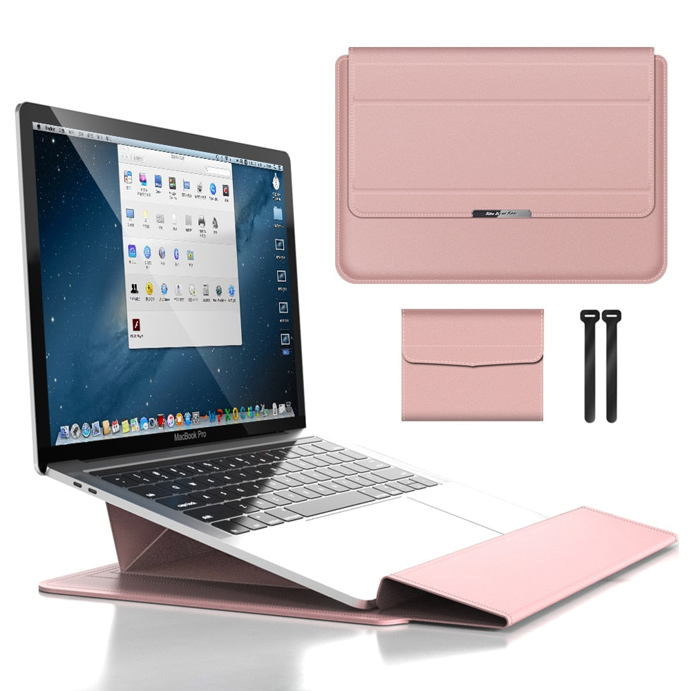 Vouwbare 2-in-1 beschermtas voor laptop | Premium hoes met ondersteuning