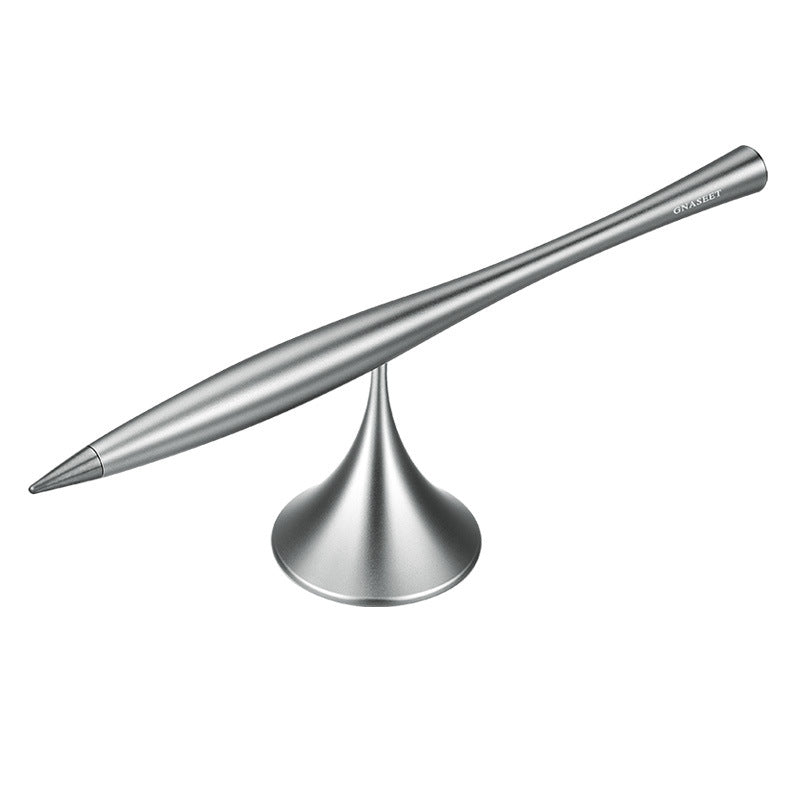 Tintenloze eeuwige metaalpen, met vervangbare metalen punt, draaibare basis & gladde aluminiumlegering behuizing, voor kantoor, werk & studie