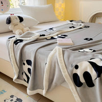 PandaSnug Deken - Zachte en warme panda-print flanellen fleece deken | Brehn