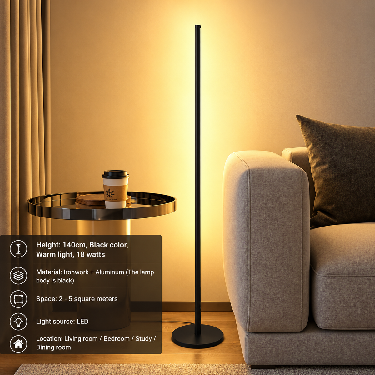 Lichtmond moderne vloerlamp