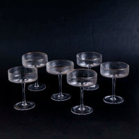 Rippierte Coupe Cocktailglazen - Set van 6
