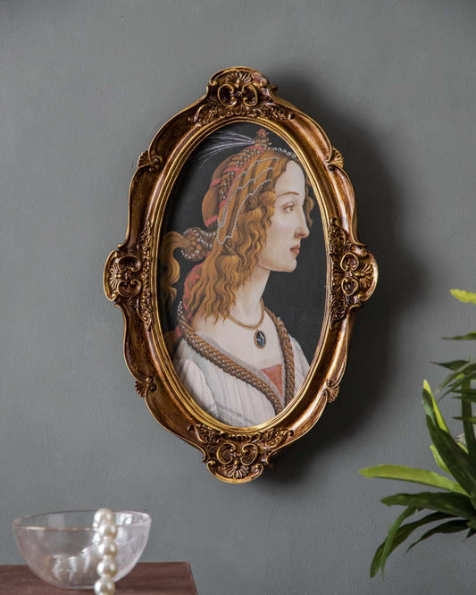 Antieke Gouden Ovale Fotolijst