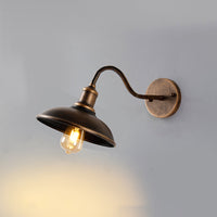 Ray Rustieke Komvormige Metalen Wandlamp, Antiek Messing