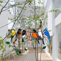 Gebrandschilderd glas vogel Suncatcher