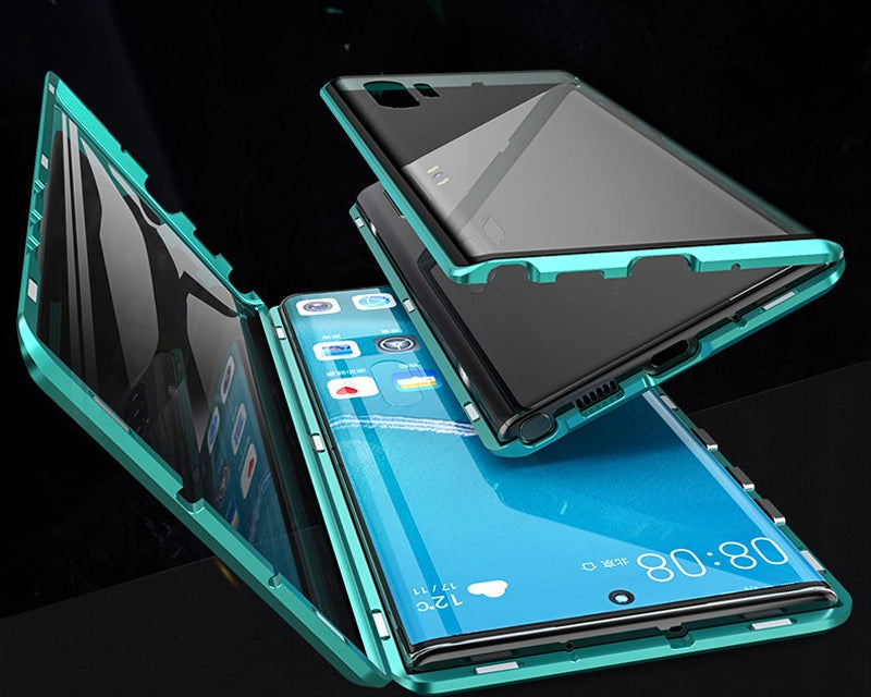 Magnetische geharde glazen dubbelzijdige telefoonhoes voor Samsung