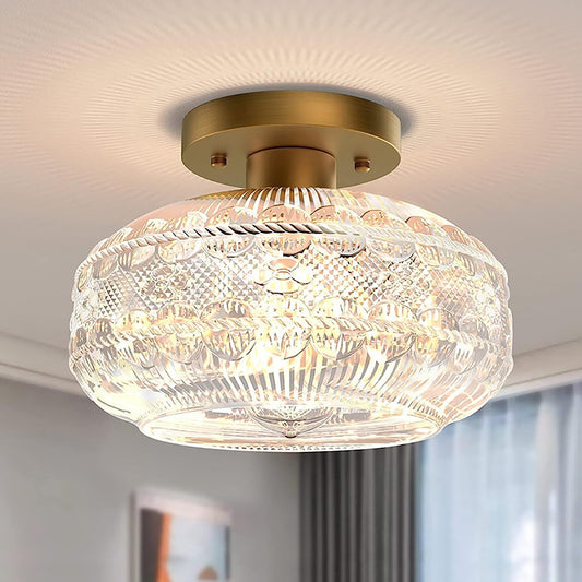 LustraTex Plafondlamp | Industrieel ontwerp van gestructureerd glas